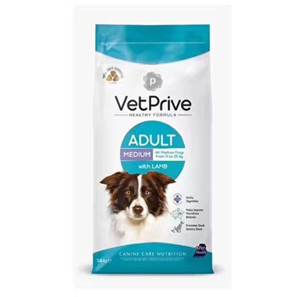 VET PRİVE ADULT MEDIUM KUZU ETLİ 14 KG KÖPEK MAMASI