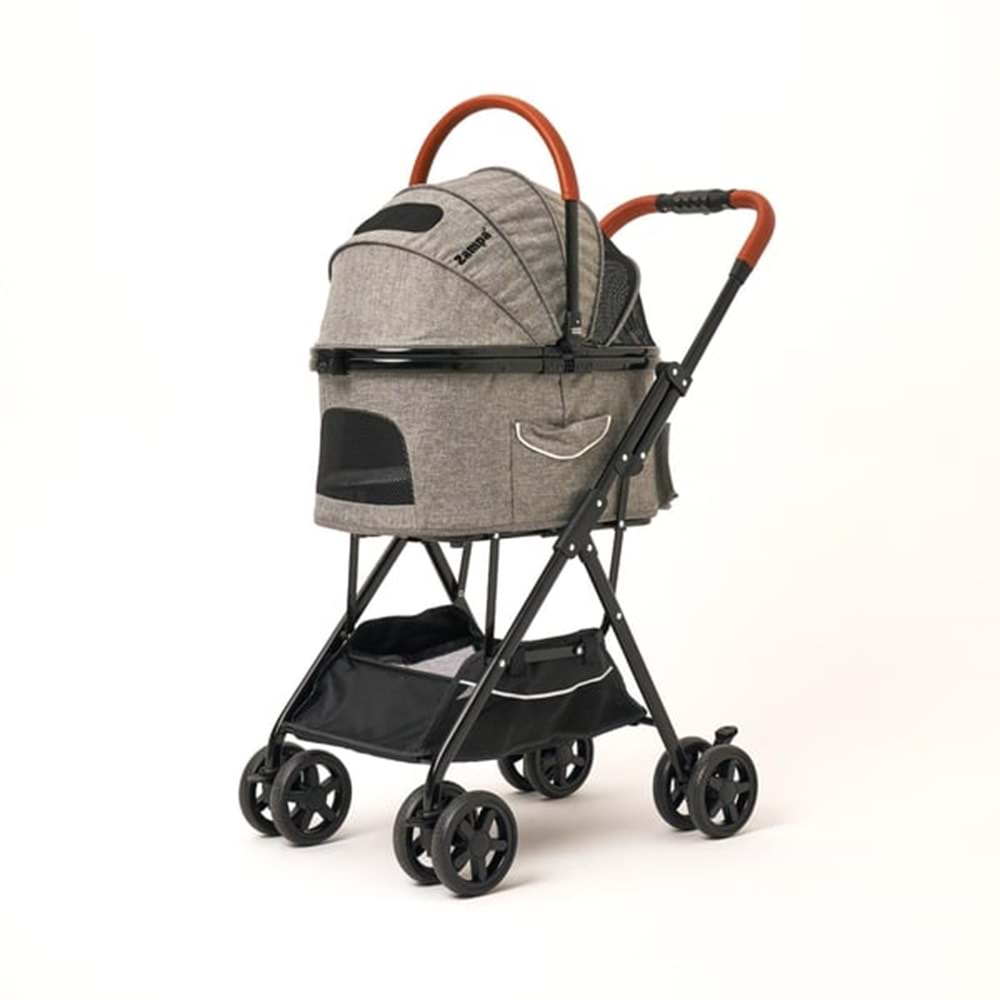 ZAMPA BOTTAS KEDİ & KÖPEK ARABASI GRİ 41.5X25.5X68.8 CM (LD03T-G)