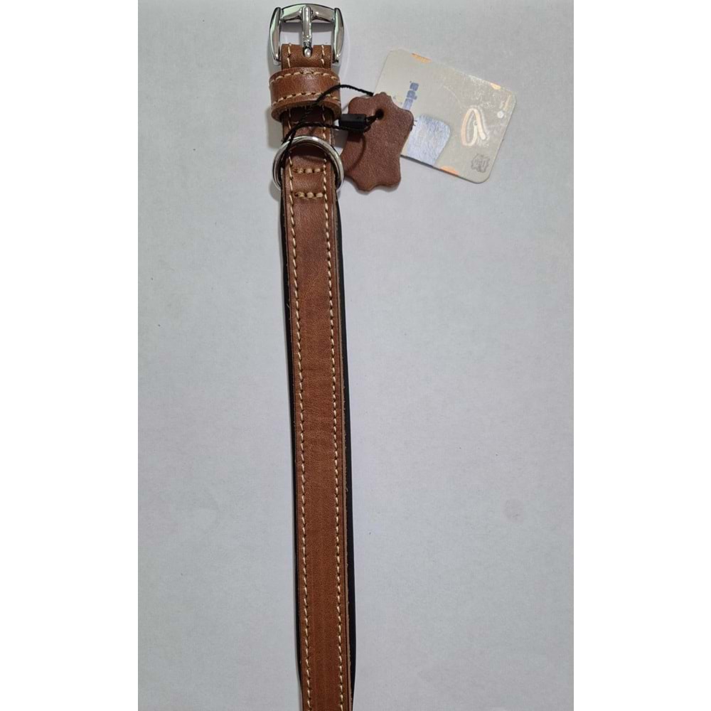 DOWNTOWN YAĞLI DERİ BOYUN TASMASI TABA 42 CM (ZB420-TA)
