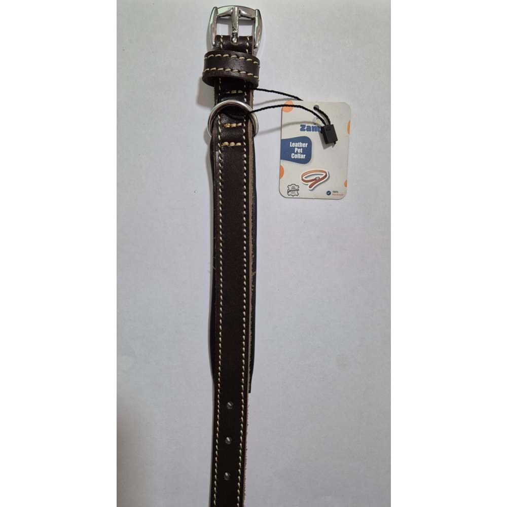 DOWNTOWN YAĞLI DERİ BOYUN TASMASI SİYAH 35 CM (ZB419-B)