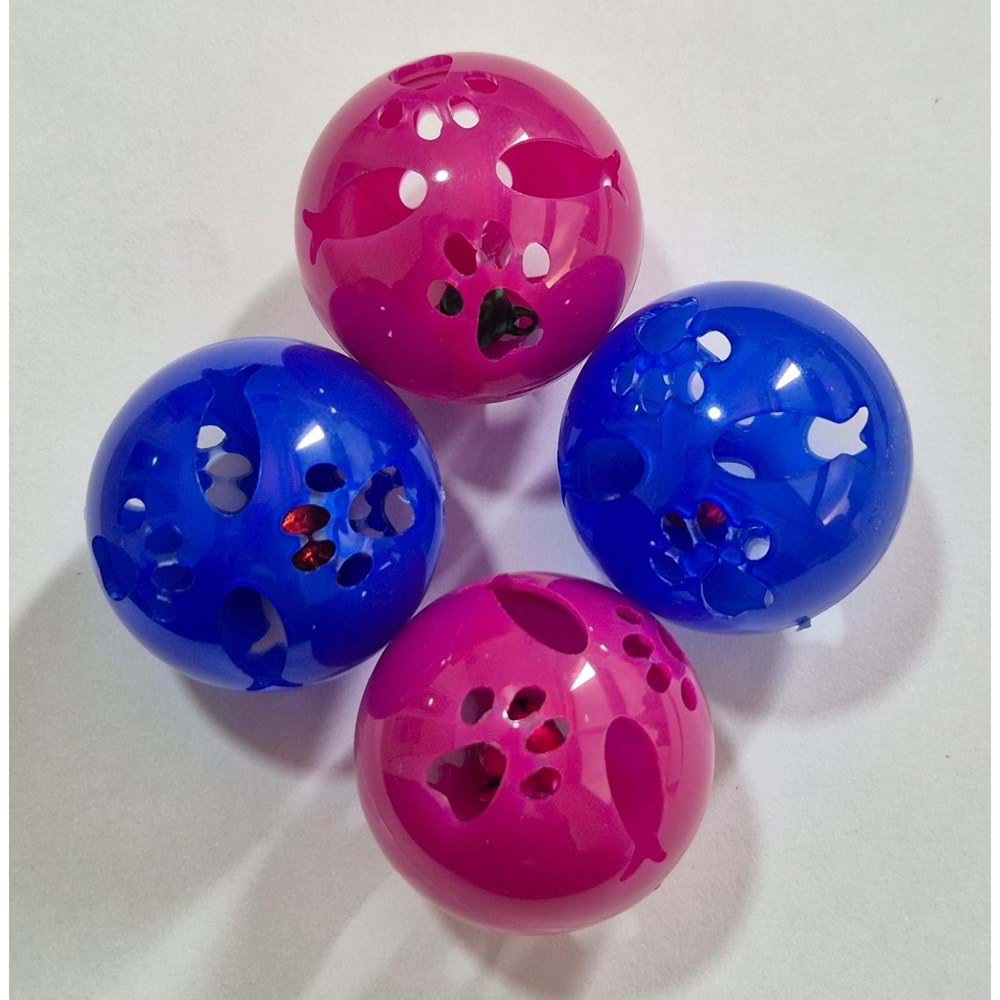 ÇINGIRAKLI BALIK DESENLİ TOP 4 CM 4 LÜ (KC6051)