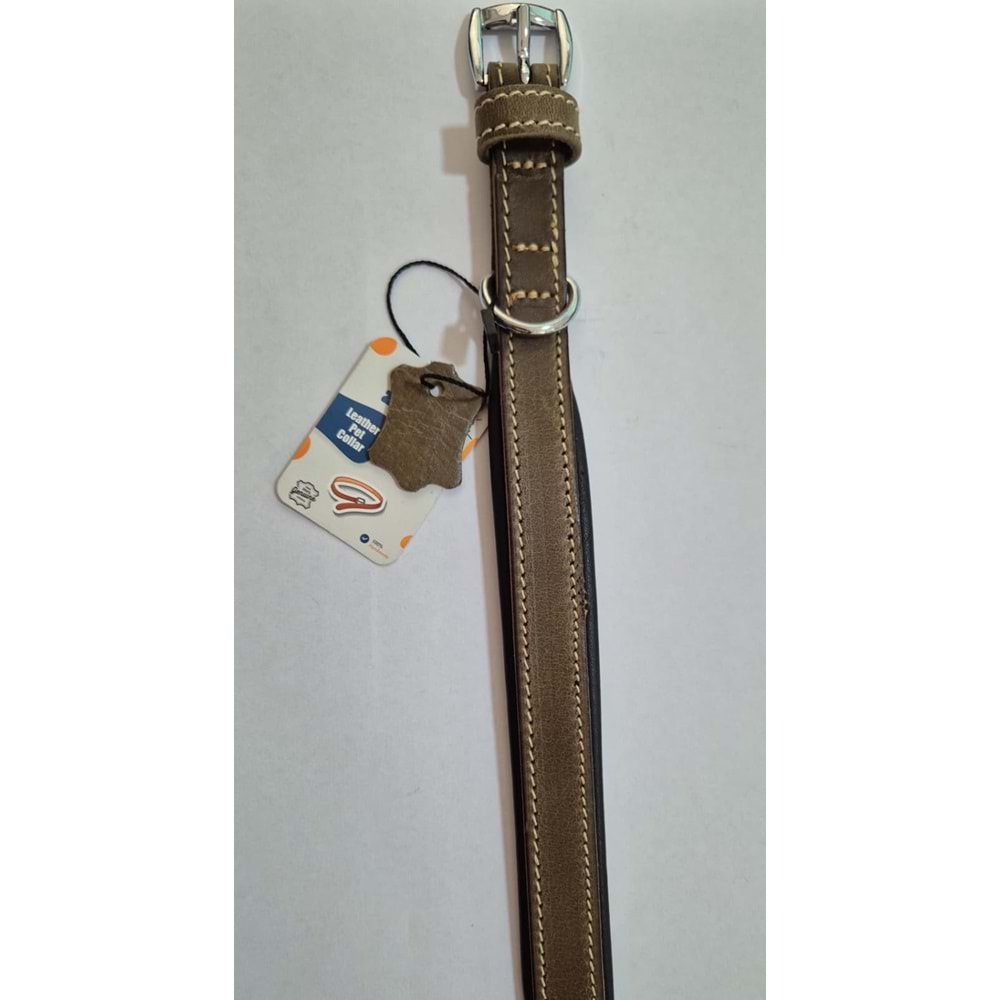 DOWNTOWN YAĞLI DERİ BOYUN TASMASI 42 CM (ZB420-GR)