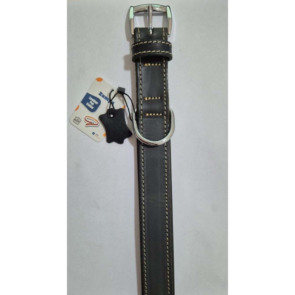 DOWNTOWN YAĞLI DERİ BOYUN TASMASI SİYAH 54 CM (ZB430-B)