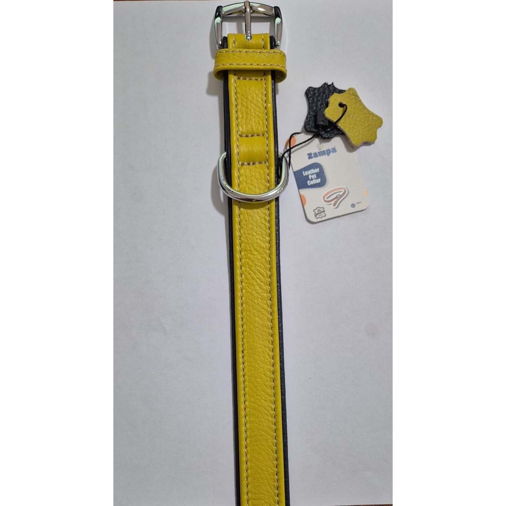 FLATİRON DERİ BOYUN TASMASI SARI LACİVERT 54 CM(ZB330-Y)