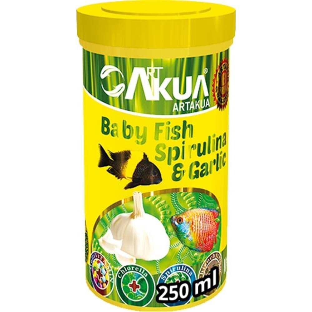 AKUA BABY FISH SPIRULINA GARLIC 250 ML 100 GR