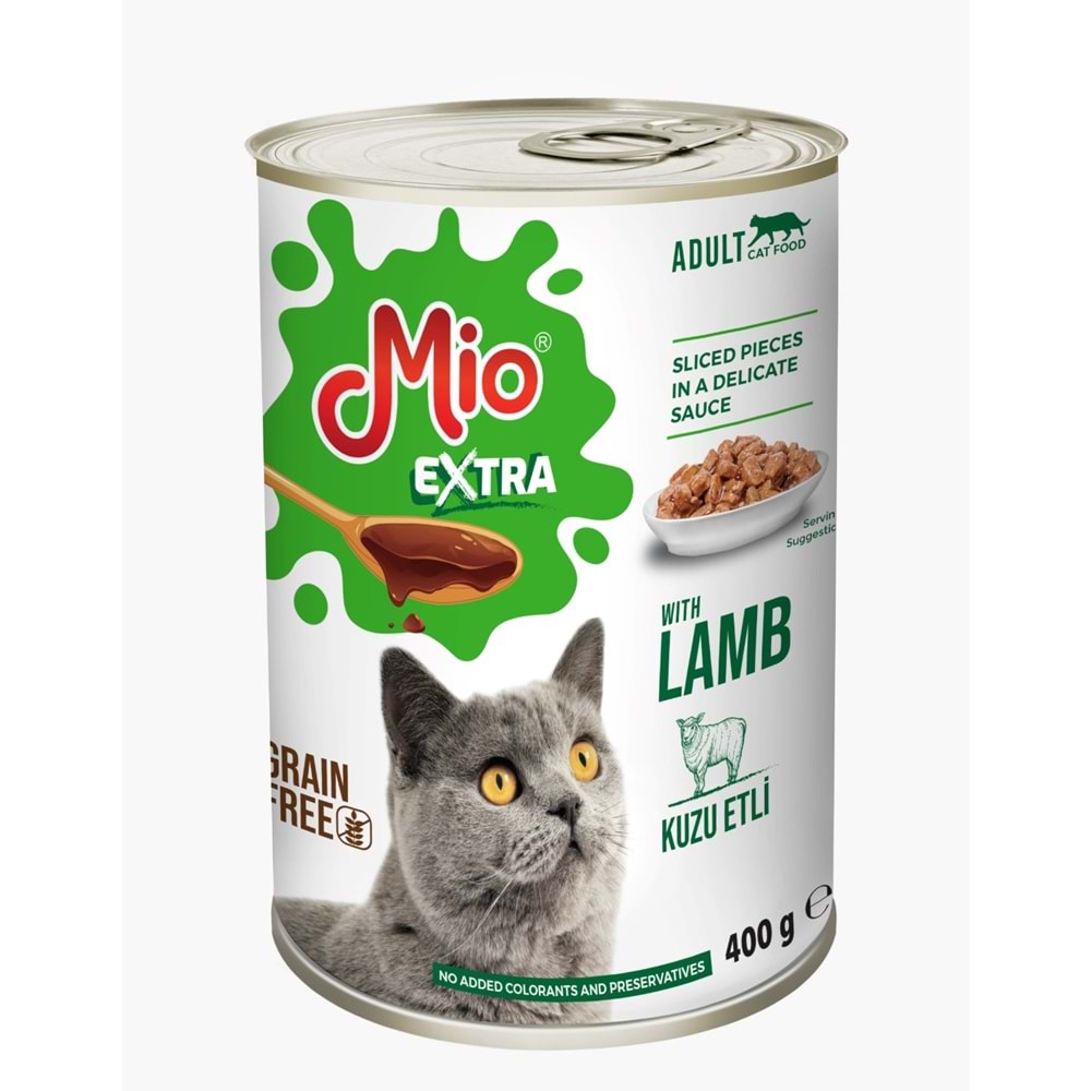 MİO YETİŞKİN KUZU ETLİ KEDİ KONSERVE (PK-10).