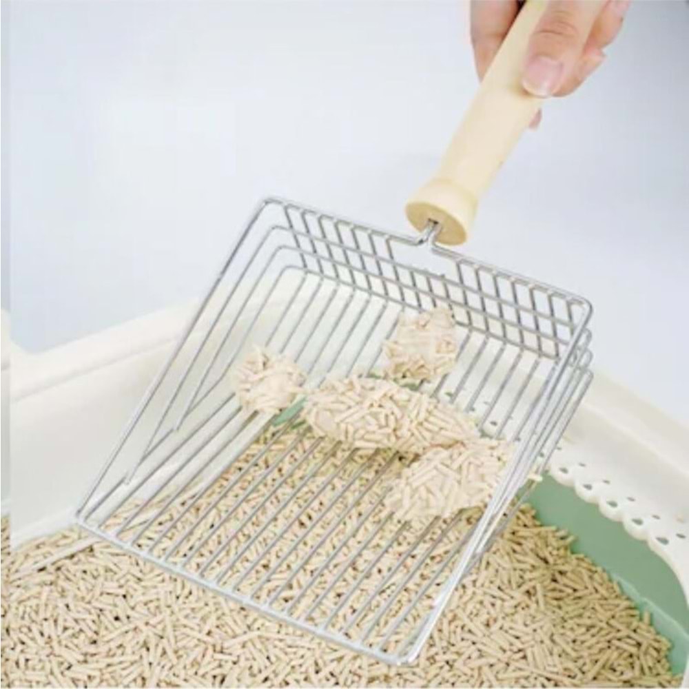 AHŞAP SAPLI METAL KUM TEMZİLEME KÜREĞİ (MAD-375)