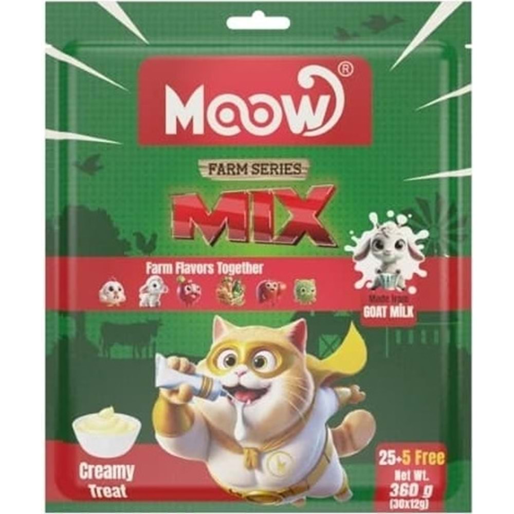 MOOW KARIŞIK 6 LEZZETLİ ÇİFTLİK SERİSİ KRÇİ SÜTLÜ 12 GR*30 LU KREMA (MOOW-021)