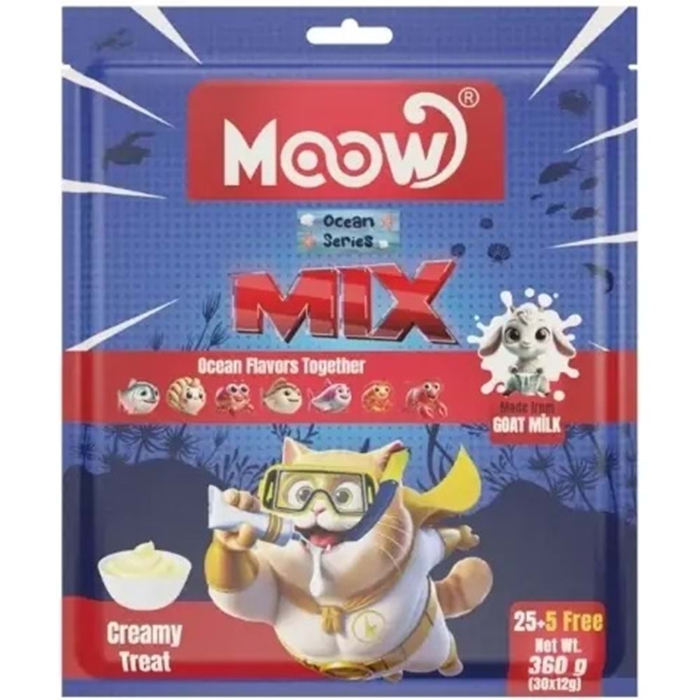 MOOW KARIŞIK 7 LEZZETLİ OKYANUS SERİSİ KEÇİ SÜTLÜ 12 GR*30 LU KREMA (MOOW-022).