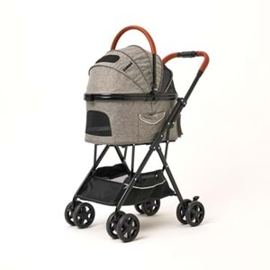 ZAMPA BOTTAS KEDİ & KÖPEK ARABASI GRİ 41.5X25.5X68.8 CM (LD03T-G)