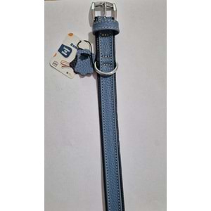 FLATİRON DERİ BOYUN TASMASI TURKUAZ LACİVERT 47 CM (ZB325-T)