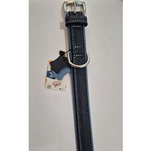 FLATİRON DERİ BOYUN TASMASI LACİVERT TURKUAZ 54 CM (ZB330-N)