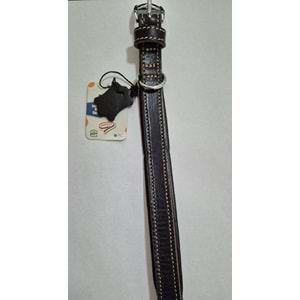 TRİBECA DERİ BOYUN TASMASI SİYAH 42 CM (ZB220-B)