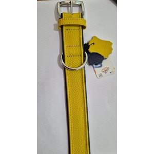 FLATİRON DERİ BOYUN TASMASI SARI LACİVERT 72 CM (ZB340-Y)