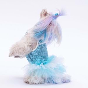 POLKA-DOT ELBİSE MAVİ (24310)