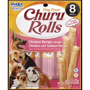 CHURU ROLLS STİCKS TAVUK SARGILI & SOMONLU KÖPEK MAMASI (USD732)