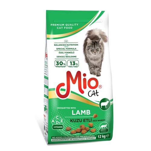 MİO 12 KG KUZU ETLİ YETİŞKİN KEDİ MAMASI.