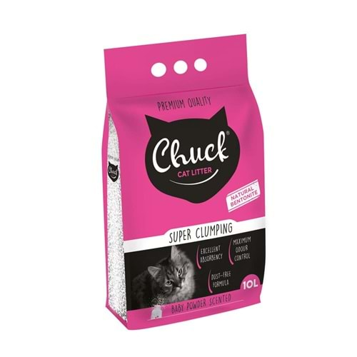 CHUCK BEBEK PUDRALI KEDİ KUMU İNCE 10 LT