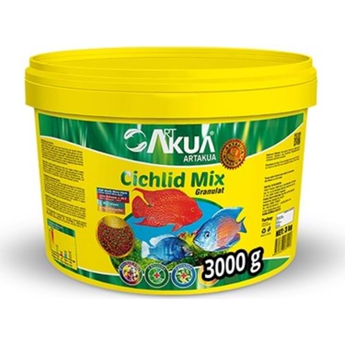 AKUA CICHLID MİX 3 KG BALIK YEMİ.