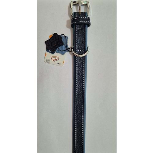 FLATİRON DERİ BOYUN TASMASI LACİVERT TURKUAZ 47 CM (ZB325-N)