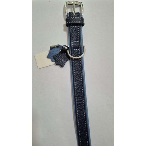 FLARİTON DERİ BOYUN TASMASI LACİVERT TURKUAZ 42 CM (ZB320-N)