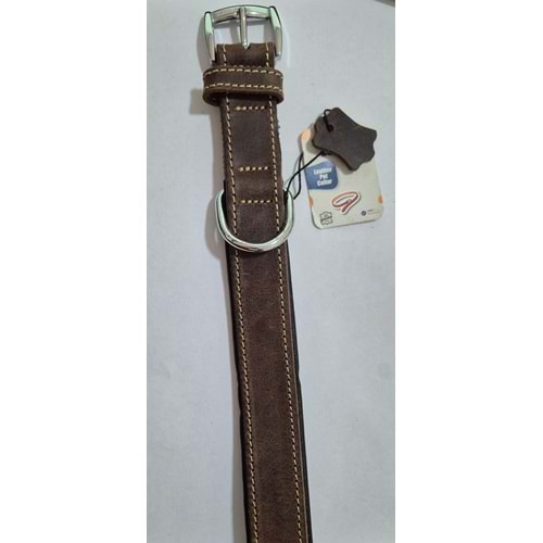 DOWNTOWN YAĞLI DERİ BOYUN TASMASI KAHVERENGİ 54 CM (ZB430-BR)