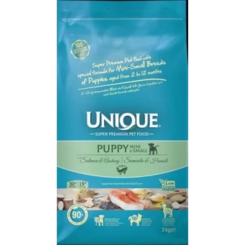 UNIQUE PUPPY MINI & SMALL SALMON & ANCHOVY 3 KG