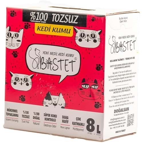 BASTED %100 TOZSUZ KEDİ KUMU 8 L