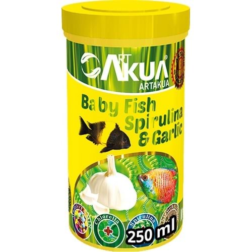 AKUA BABY FISH SPIRULINA GARLIC 250 ML 100 GR