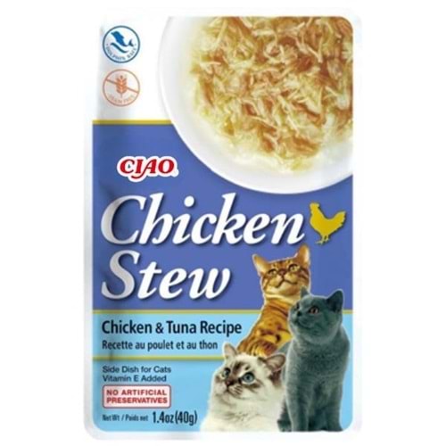 CİAO CHİCKEN STEW TAVUK GÜVEÇ VE TON BALIKLI PATE 40 GR (USA812)