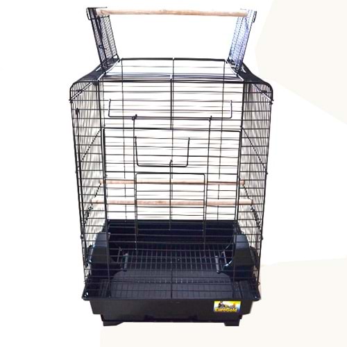 EUROGOLD PAPAĞAN AÇILIR ÇATILI KAFESİ SİYAH 40,5*40,5*59,5 CM (1604AS)