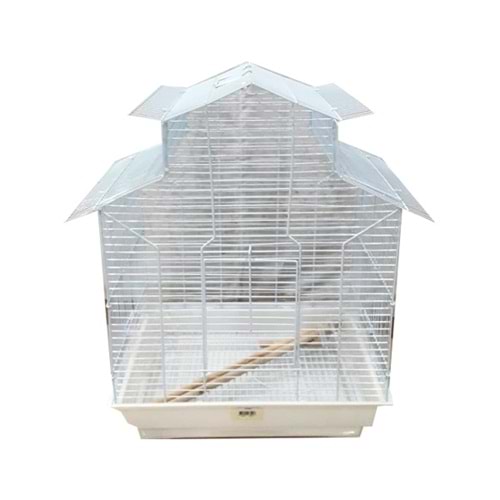 EUROGOLD PAPAĞAN KAFESİ ÇİN ÇATILI BEYAZ 47*36*62 CM (1721B)