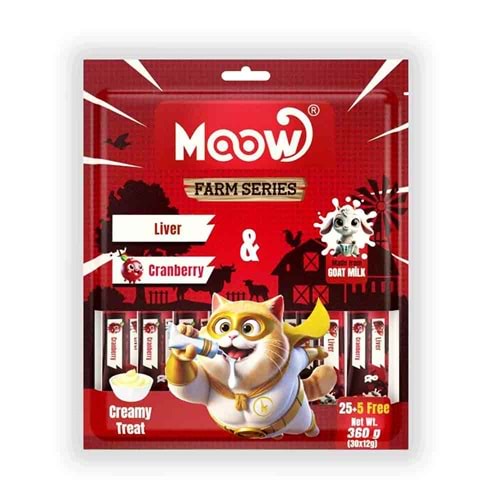 MOOW CİĞERLİ VE KIZILCIKLI KEÇİ SÜTLÜ 12 GR*30 LU KREMA (MOOW-016)