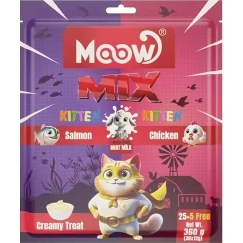 MOOW KARIŞIK SOMONLU VE TAVUKLU 12 GR*30 LU YAVRU KREMA (MOOW-023)