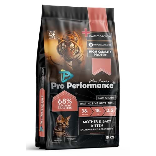 PRO PERFORMANCE MOTHER & BABY KİTTEN SALMON & RİCE CRANBERRY 15 KG (PPC5011)