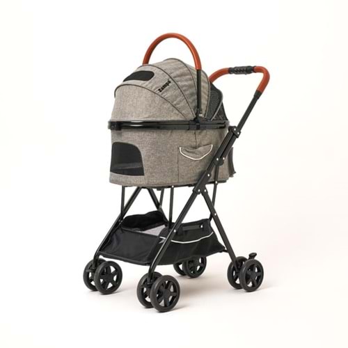 ZAMPA BOTTAS KEDİ & KÖPEK ARABASI GRİ 41.5X25.5X68.8 CM (LD03T-G)