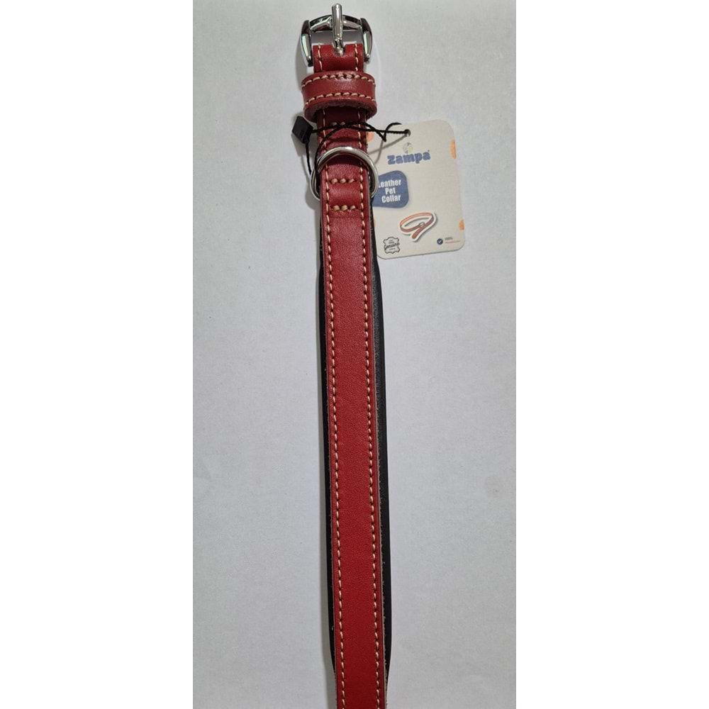 TRİBECA DERİ BOYUN TASMASI KIRMIZI 42 CM (ZB220-R)