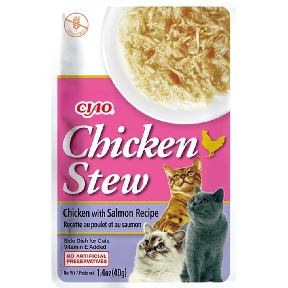 CİAO CHİCKEN STEW TAVUK GÜVEÇ VE SOMONLU PATE 40 GR (USA813)