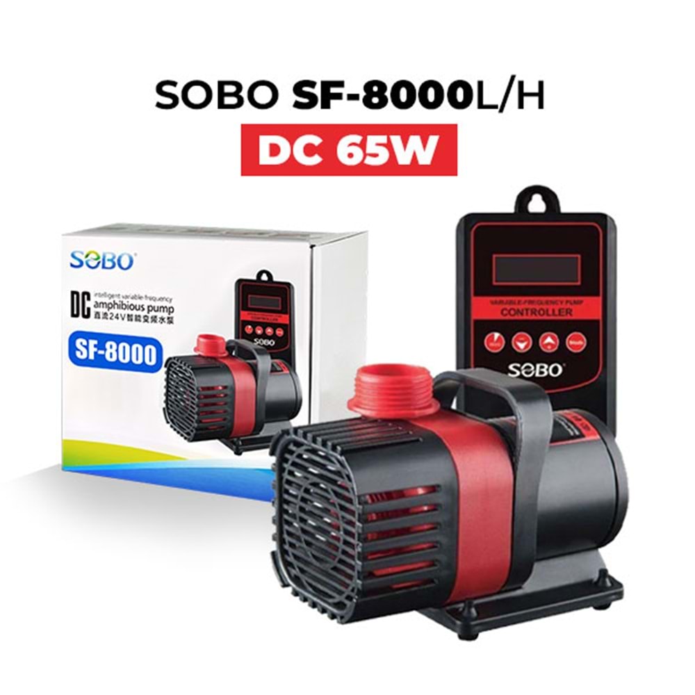 SOBO DEBİ KONTROLLÜ DC POMPA 65W 8000 LT 5,5M (SF-8000)