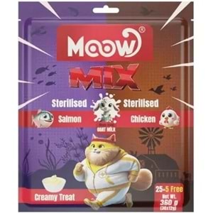 MOOW KARIŞIK SOMONLU VE TAVUKLU KEÇİ SÜTLÜ 12 GR*30 LU STERİLİSED KREMA (MOOW-024).
